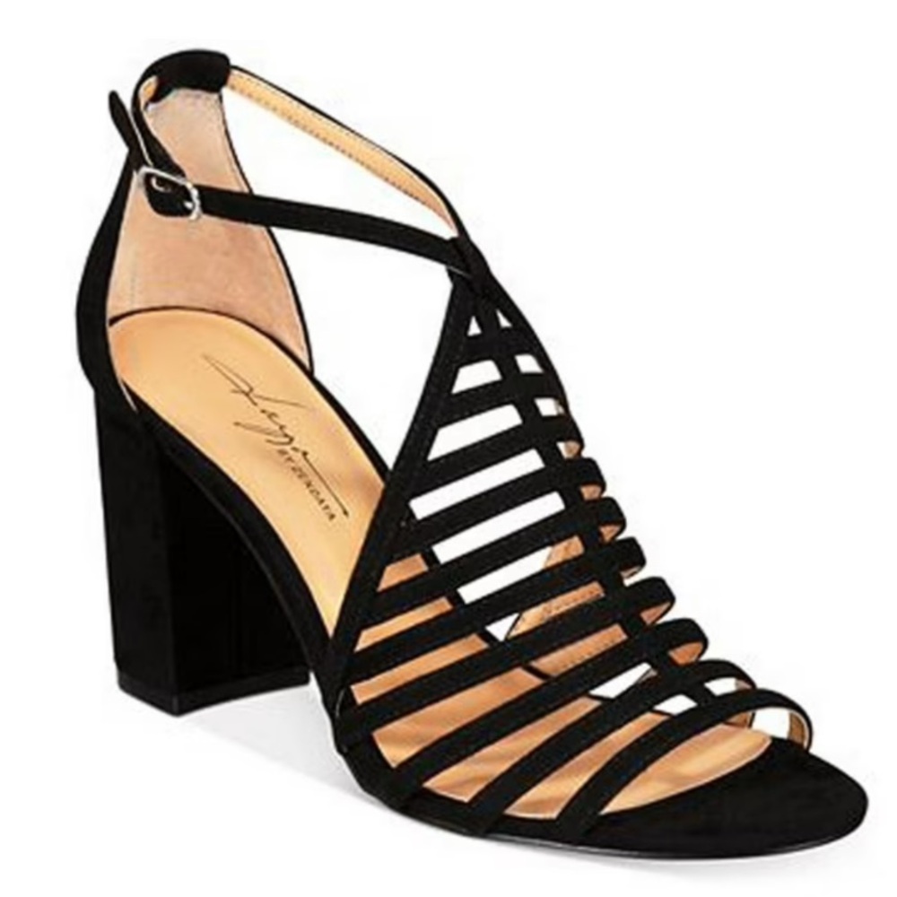 NIB Laya by Zendaya Soda Black Open Toe Strappy Black Heels 6.5
